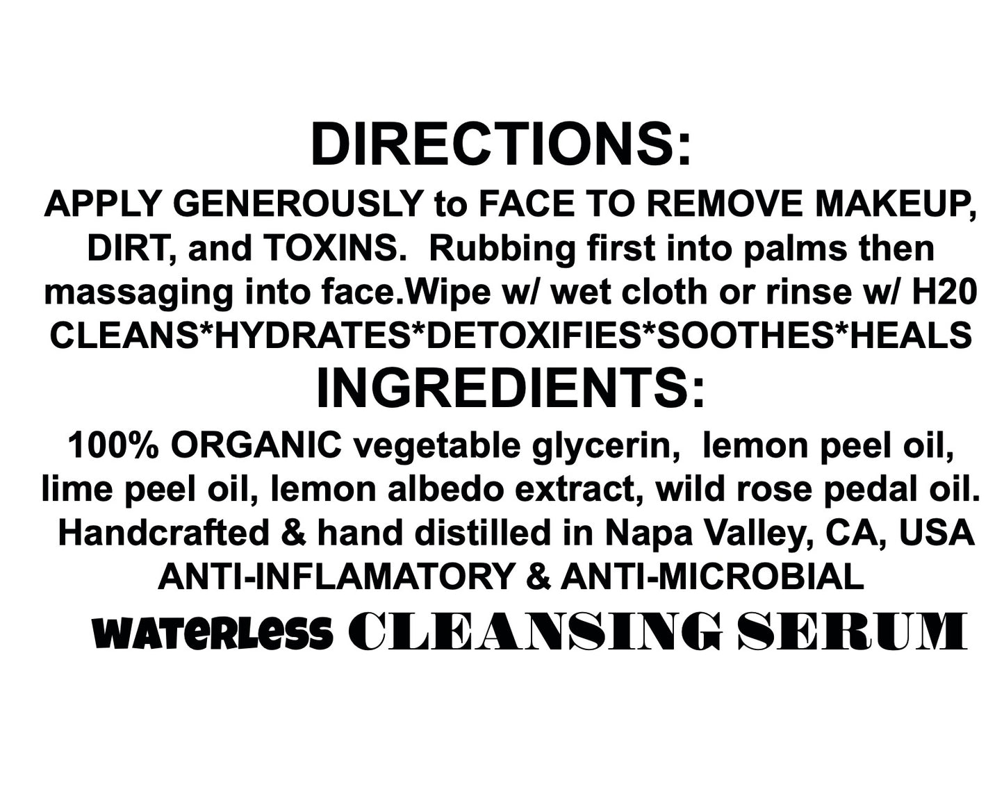 Waterless Cleanser & Skin Treatment